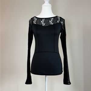 Elegant Black Lace Women Top